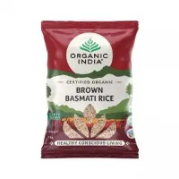 Коричневый рис басмати, 1 кг, Органик Индия; Brown Basmati Rice, 1 kg, Organic India